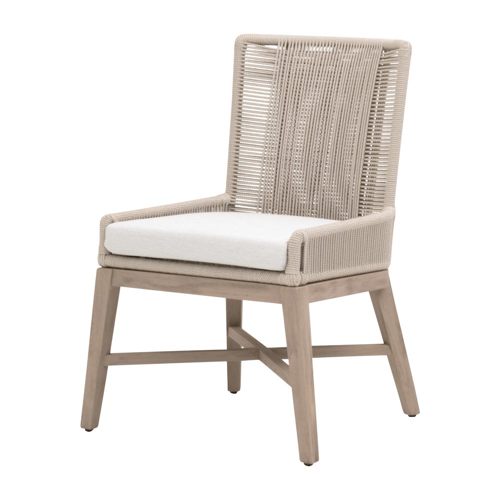 Woven - Outdoor  Transitional Overlay Outdoor Dining Chair, Set of 2. Picture 2