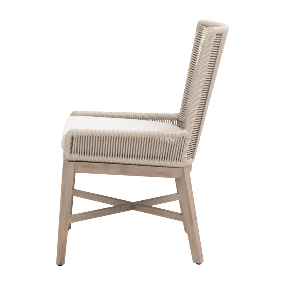 Woven - Outdoor  Transitional Overlay Outdoor Dining Chair, Set of 2. Picture 3