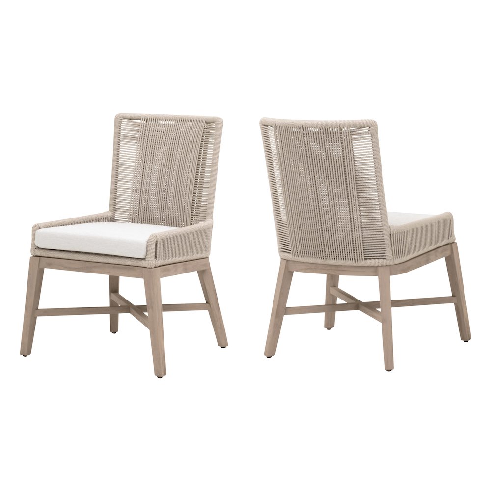 Woven - Outdoor  Transitional Overlay Outdoor Dining Chair, Set of 2. Picture 12