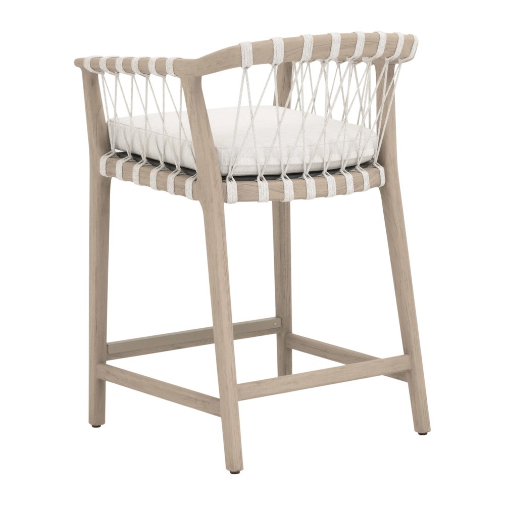Woven - Outdoor  Transitional Pacific Outdoor Counter Stool. Picture 4