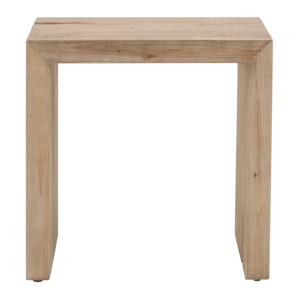 Bella Antique Transitional Reed End Table. Picture 1
