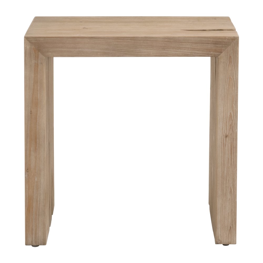 Bella Antique Transitional Reed End Table. Picture 2