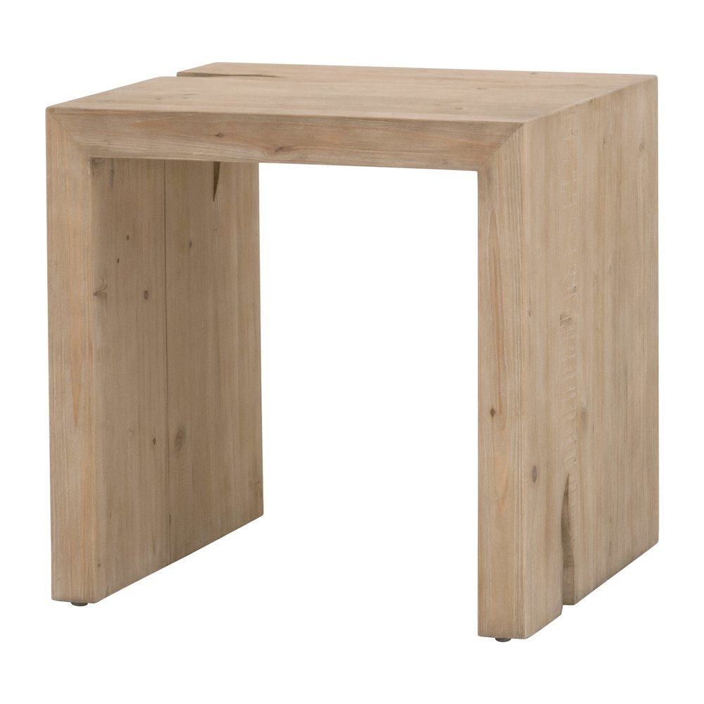 Bella Antique Transitional Reed End Table. Picture 3