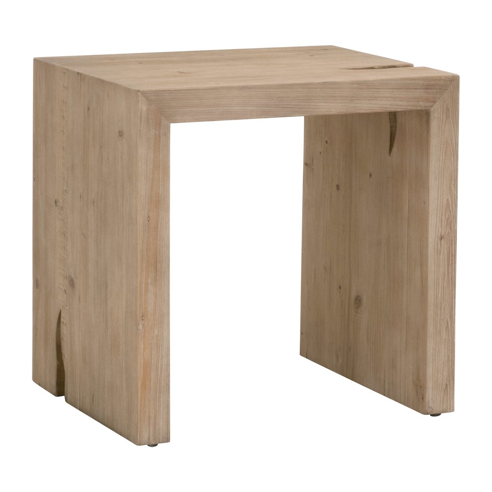 Bella Antique Transitional Reed End Table. Picture 4