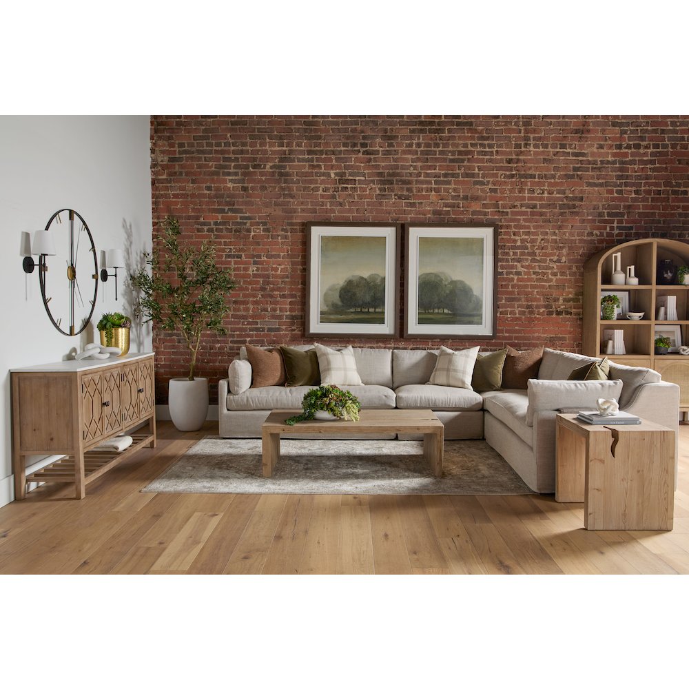 Bella Antique Transitional Reed End Table. Picture 15