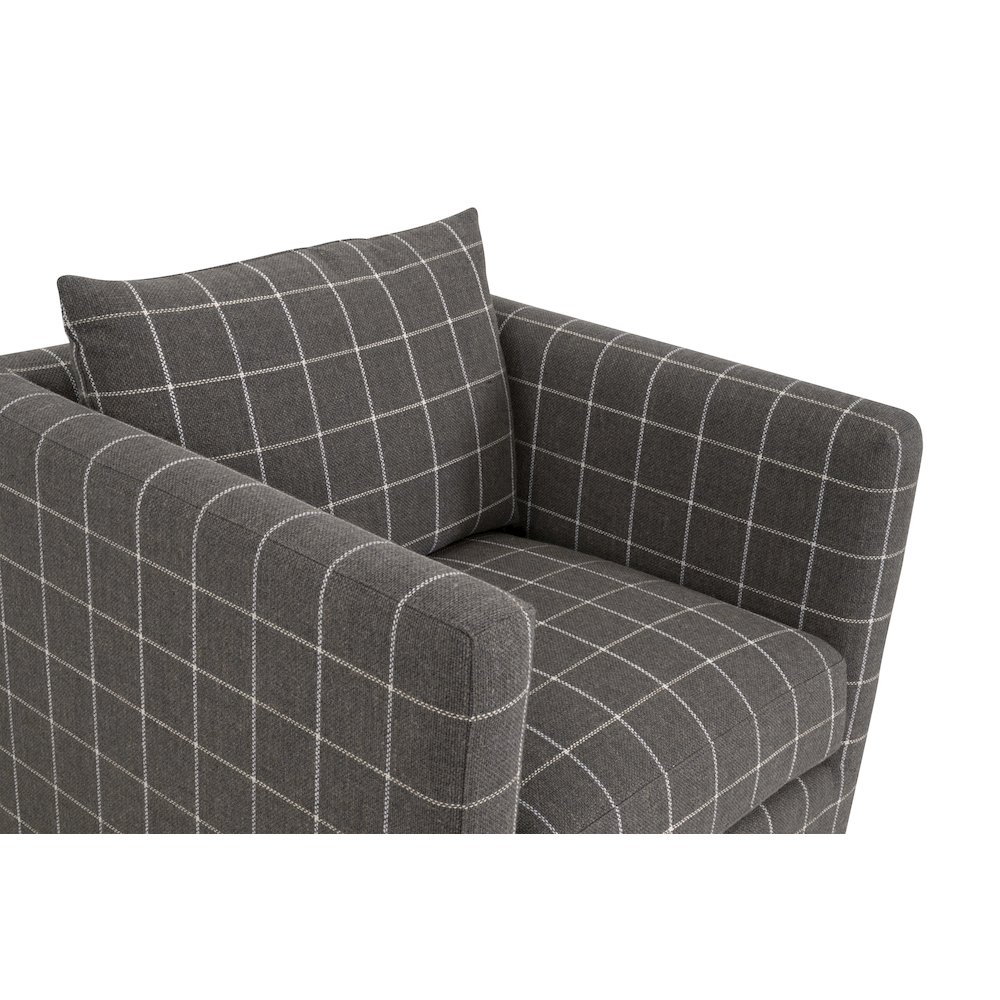 Stitch & Hand - Upholstery Transitional Siena Plinth Base Swivel Club Chair. Picture 6