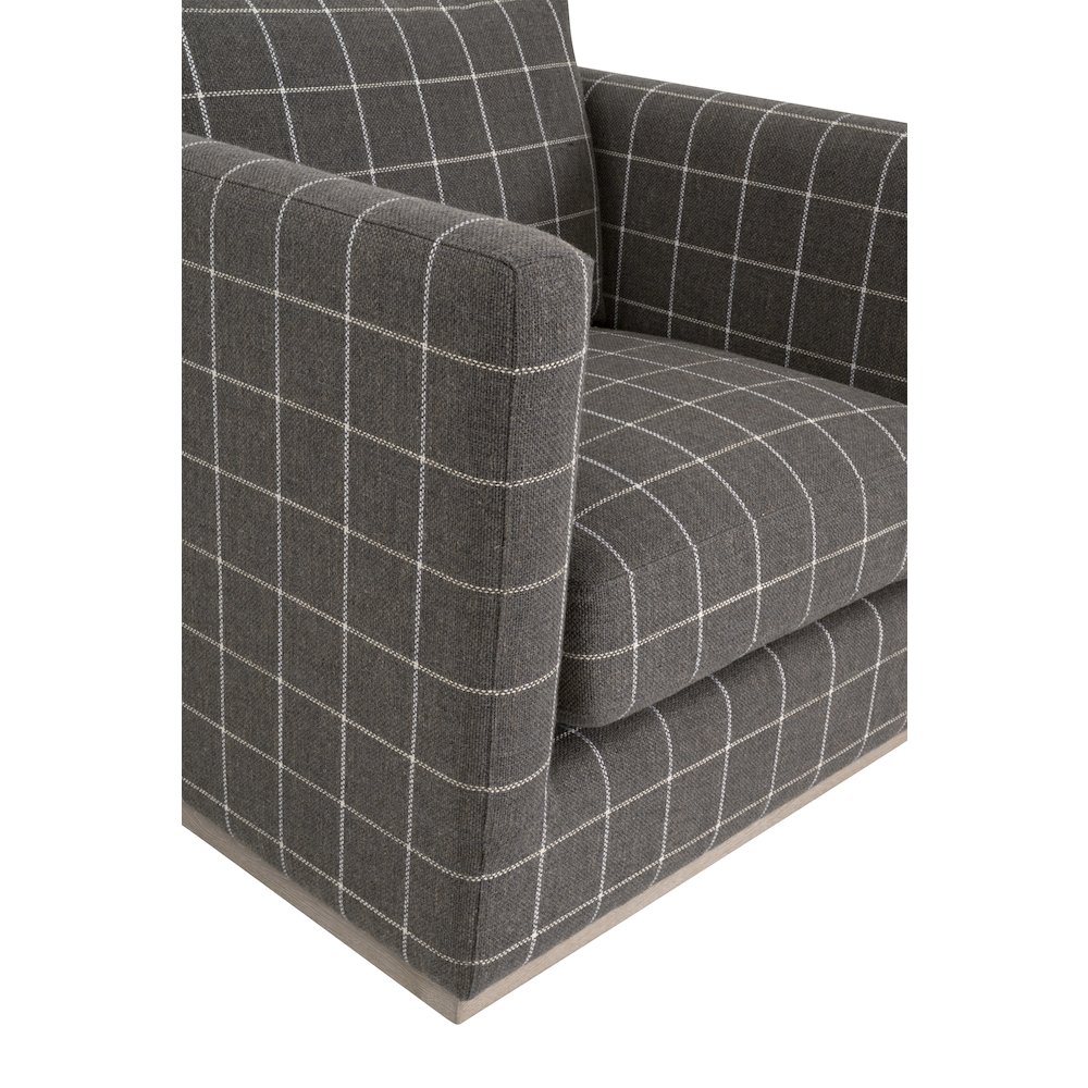 Stitch & Hand - Upholstery Transitional Siena Plinth Base Swivel Club Chair. Picture 7