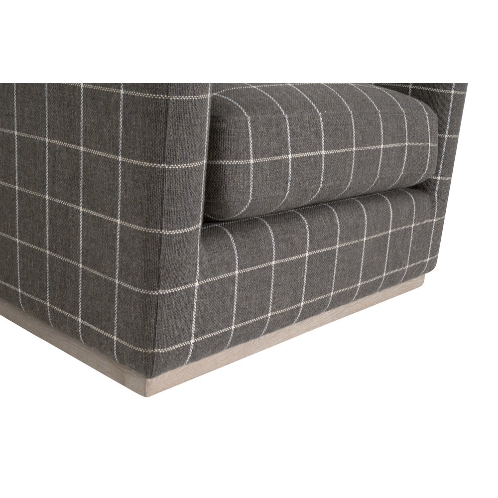 Stitch & Hand - Upholstery Transitional Siena Plinth Base Swivel Club Chair. Picture 8