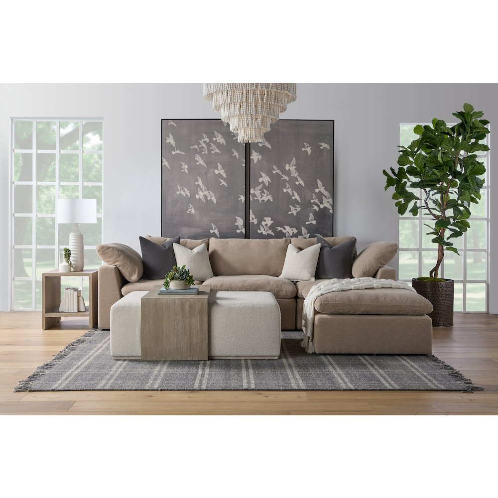 Stitch & Hand - Upholstery Transitional Sky Modular Ottoman. Picture 14