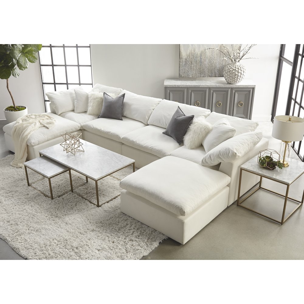 Stitch & Hand - Upholstery Transitional Sky Modular Ottoman. Picture 8