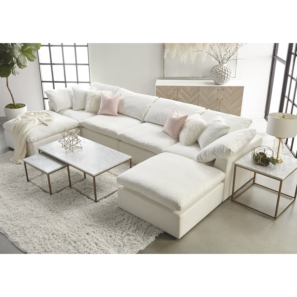 Stitch & Hand - Upholstery Transitional Sky Modular Ottoman. Picture 9