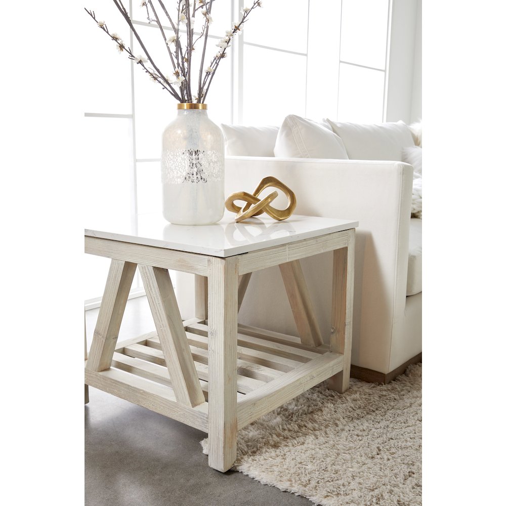 Bella Antique Transitional Spruce End Table. Picture 6