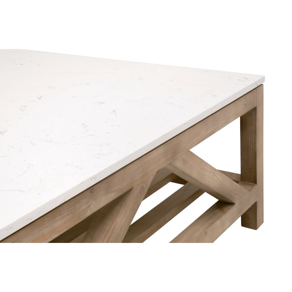 Bella Antique Transitional Spruce Square Coffee Table. Picture 4