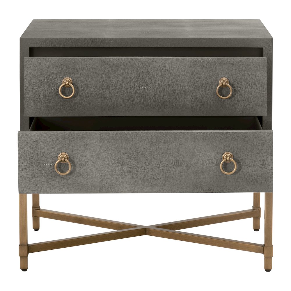 Traditions Transitional Strand Shagreen 2-Drawer Nightstand. Picture 2