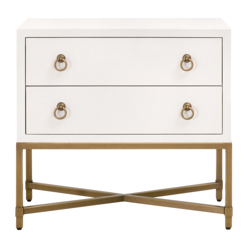 Traditions Transitional Strand Shagreen 2-Drawer Nightstand. Picture 1
