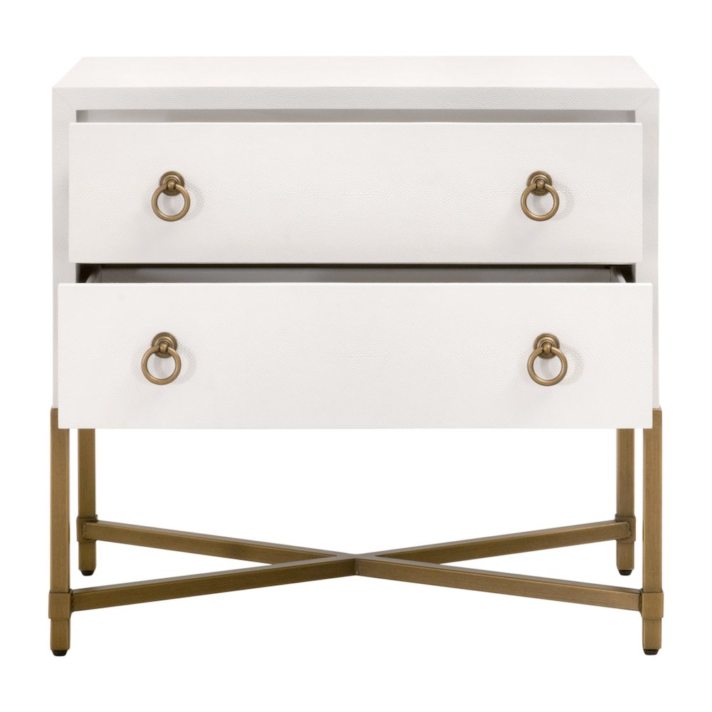 Traditions Transitional Strand Shagreen 2-Drawer Nightstand. Picture 2