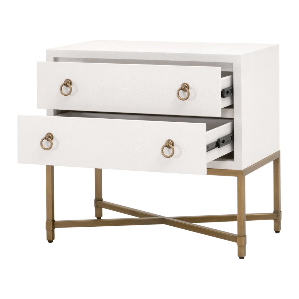 Traditions Transitional Strand Shagreen 2-Drawer Nightstand. Picture 4