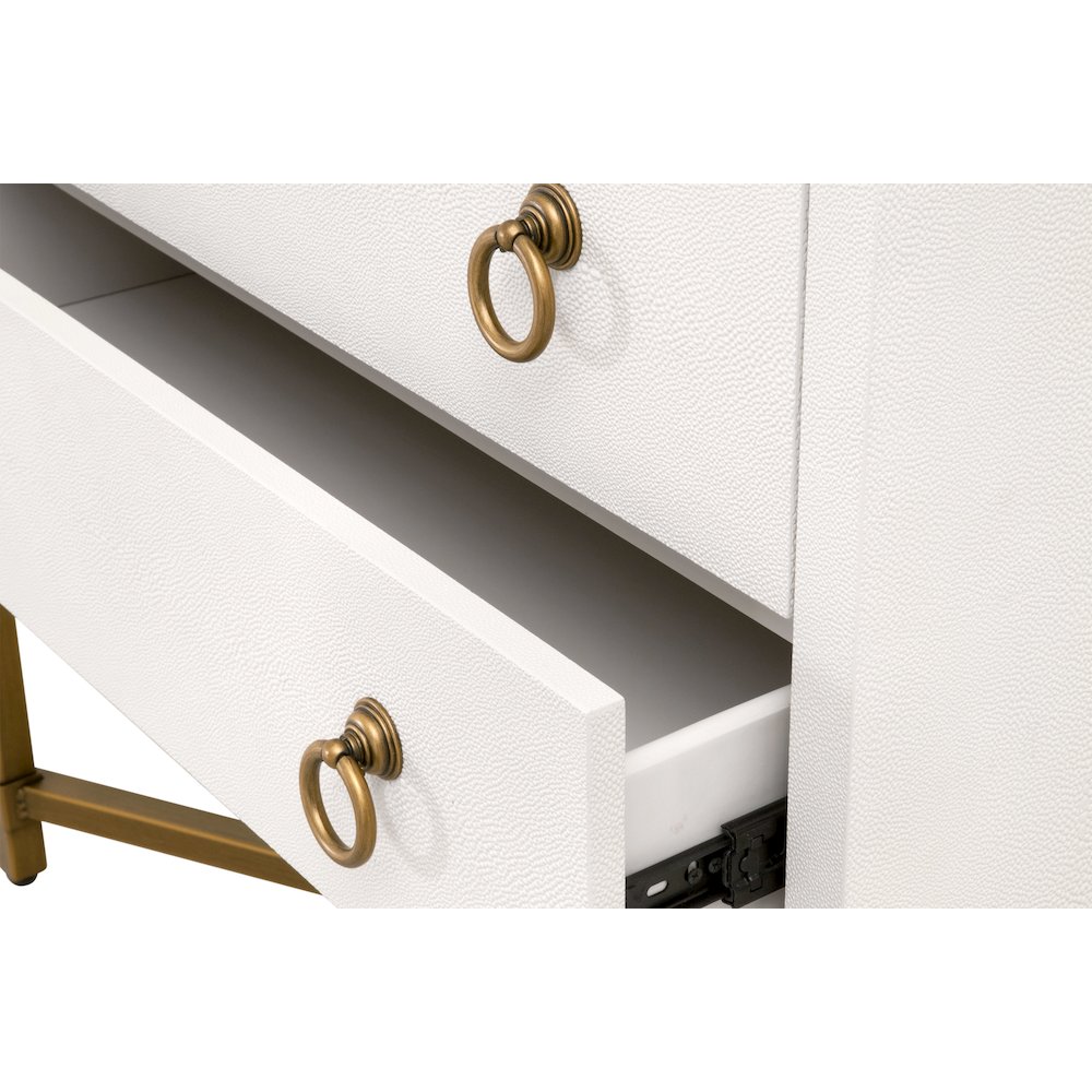Traditions Transitional Strand Shagreen 2-Drawer Nightstand. Picture 6