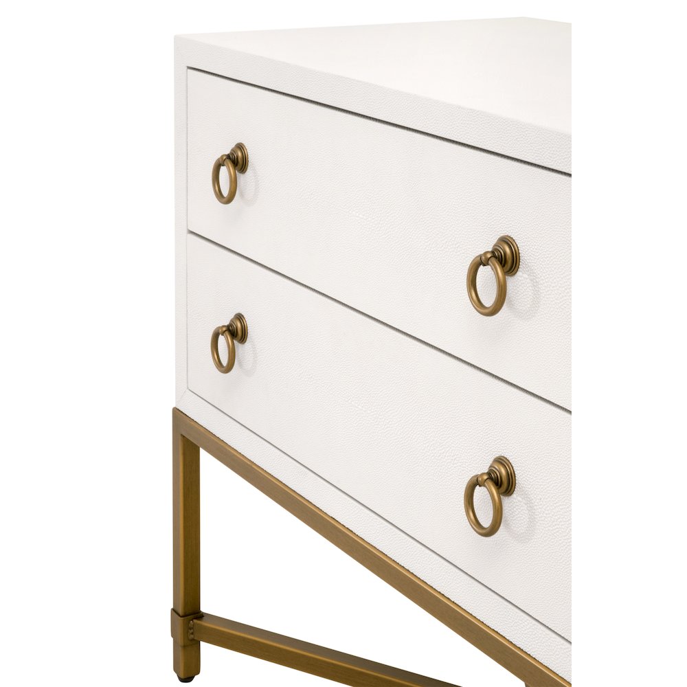 Traditions Transitional Strand Shagreen 2-Drawer Nightstand. Picture 7