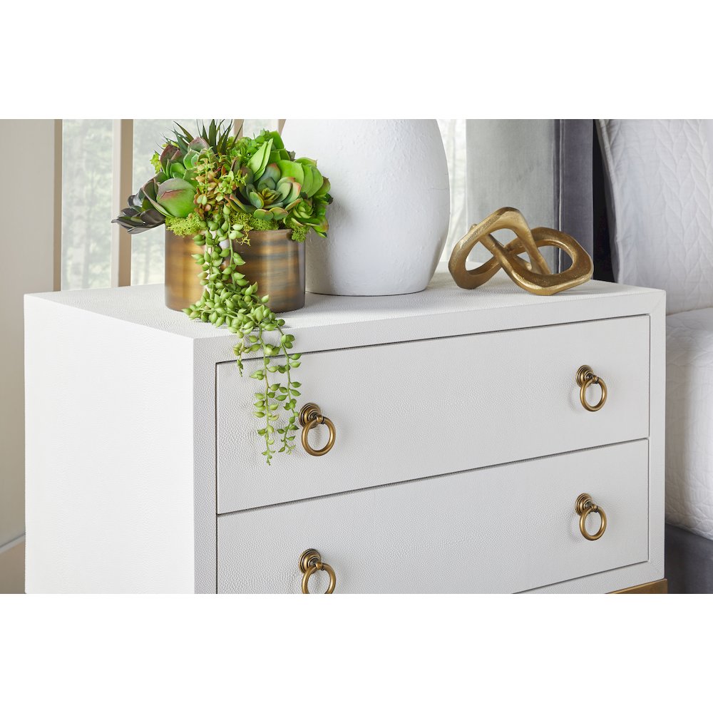 Traditions Transitional Strand Shagreen 2-Drawer Nightstand. Picture 9
