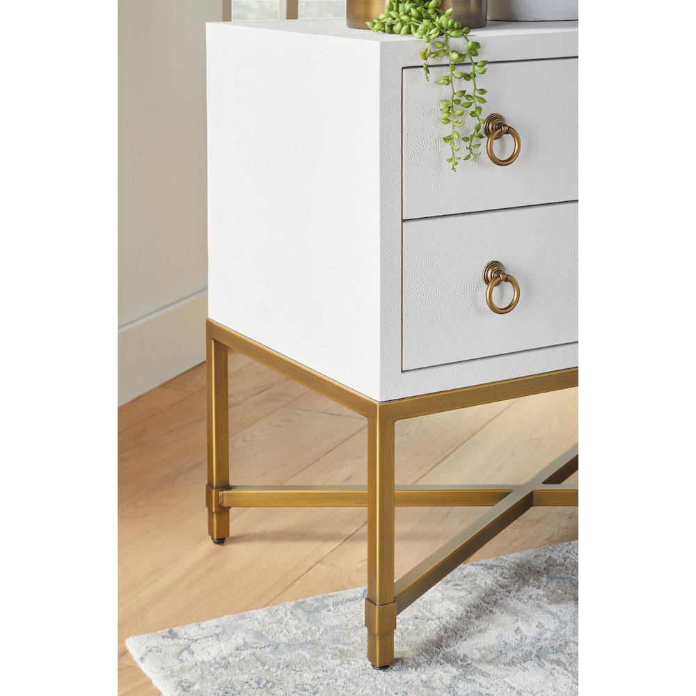 Traditions Transitional Strand Shagreen 2-Drawer Nightstand. Picture 10