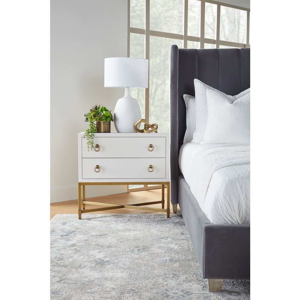 Traditions Transitional Strand Shagreen 2-Drawer Nightstand. Picture 11