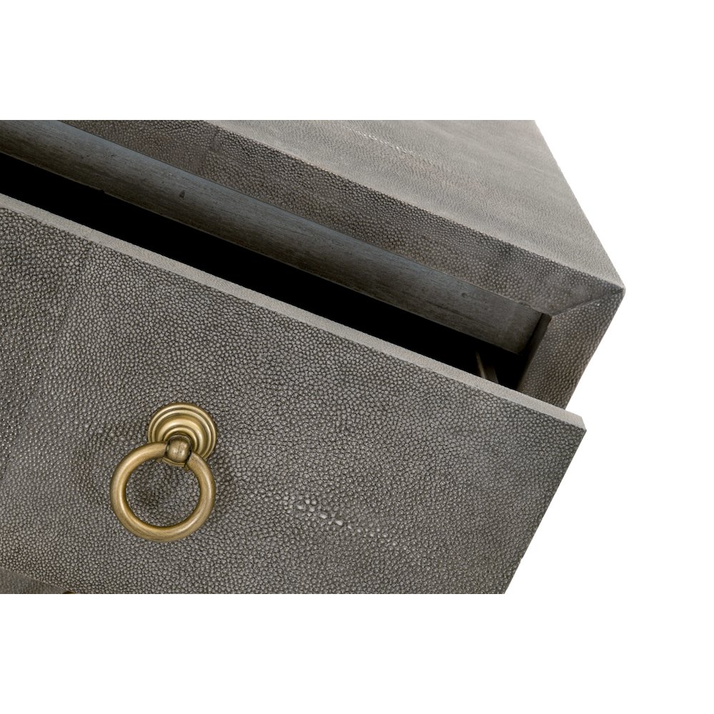 Traditions Transitional Strand Shagreen 3-Drawer Nightstand. Picture 5