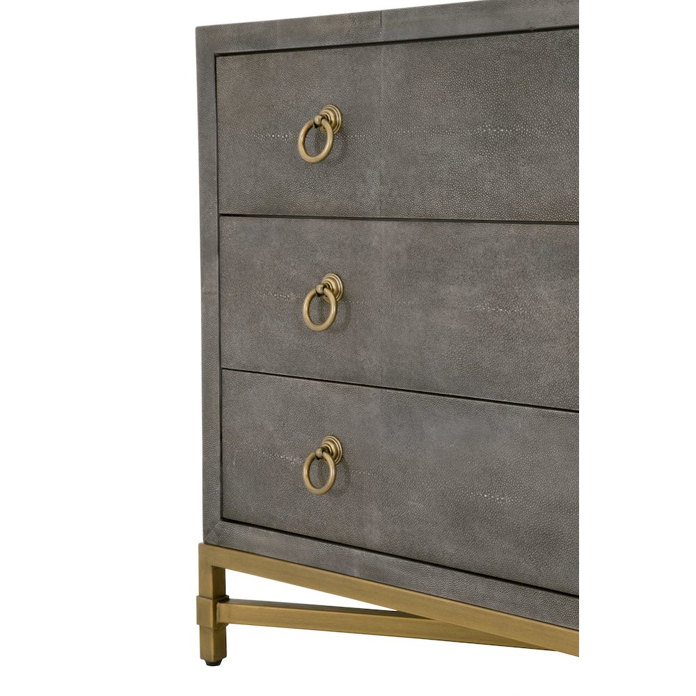 Traditions Transitional Strand Shagreen 3-Drawer Nightstand. Picture 6