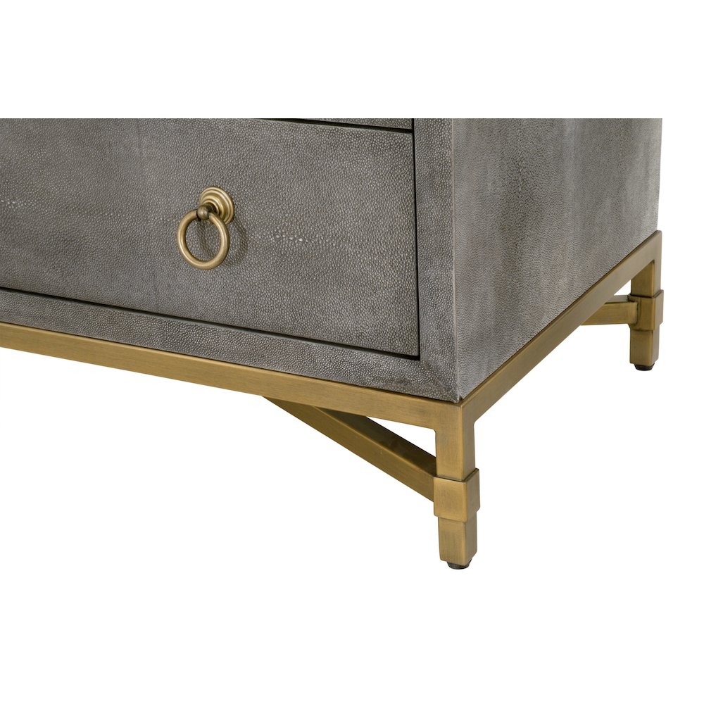 Traditions Transitional Strand Shagreen 3-Drawer Nightstand. Picture 7