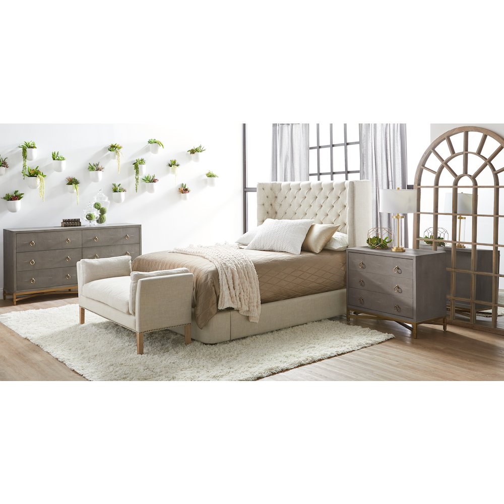 Traditions Transitional Strand Shagreen 3-Drawer Nightstand. Picture 8