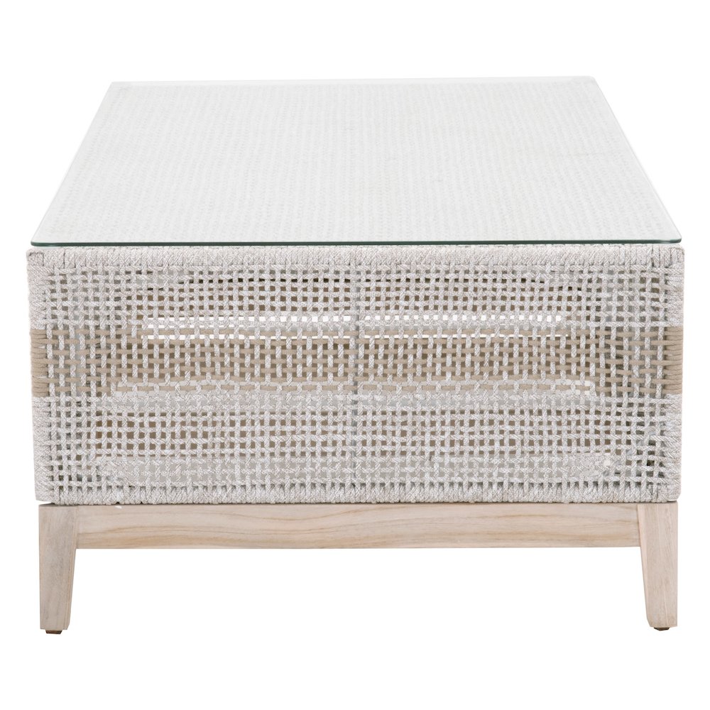Woven - Outdoor  Transitional Tapestry Outdoor Coffee Table. Picture 3