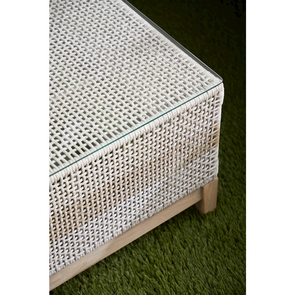 Woven - Outdoor  Transitional Tapestry Outdoor Coffee Table. Picture 4