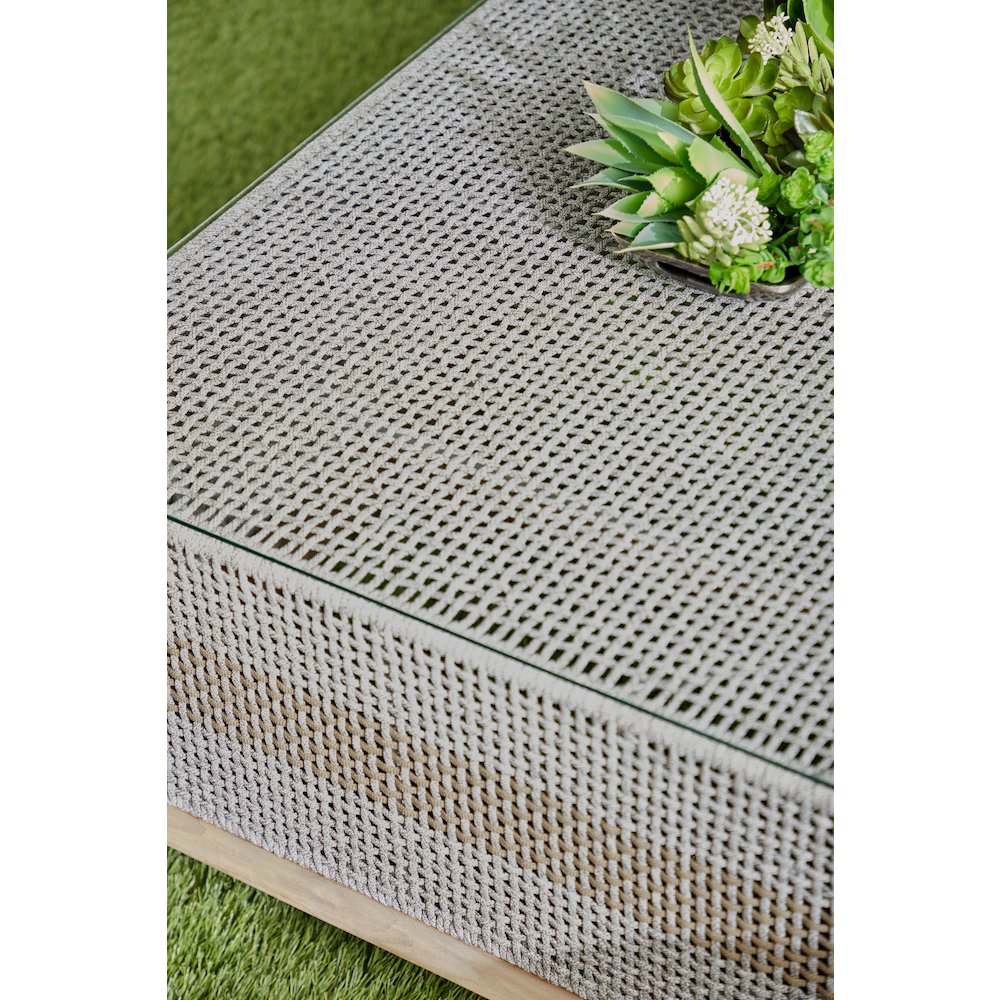 Woven - Outdoor  Transitional Tapestry Outdoor Coffee Table. Picture 5