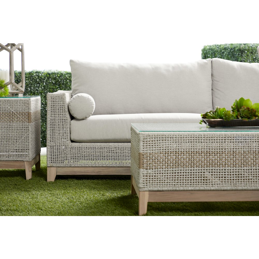 Woven - Outdoor  Transitional Tapestry Outdoor Coffee Table. Picture 6