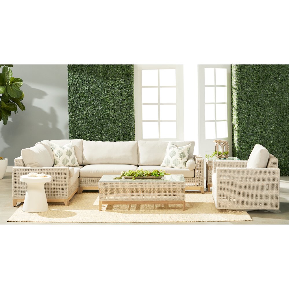 Woven - Outdoor  Transitional Tapestry Outdoor Coffee Table. Picture 11