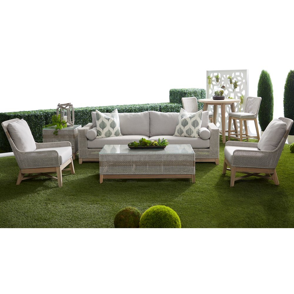 Woven - Outdoor  Transitional Tapestry Outdoor Coffee Table. Picture 12