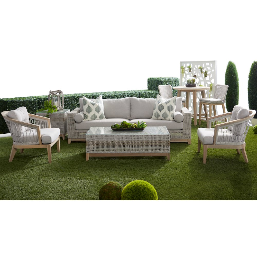 Woven - Outdoor  Transitional Tapestry Outdoor Coffee Table. Picture 13