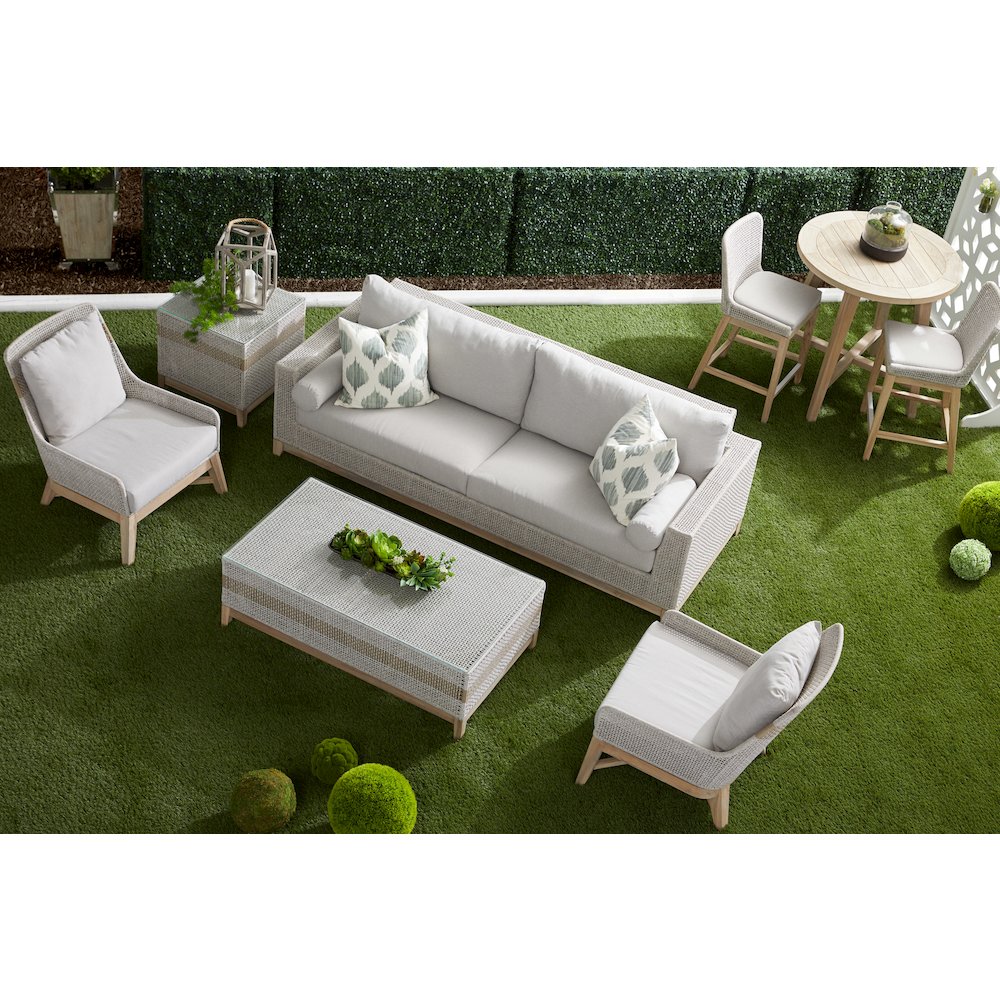 Woven - Outdoor  Transitional Tapestry Outdoor Coffee Table. Picture 14