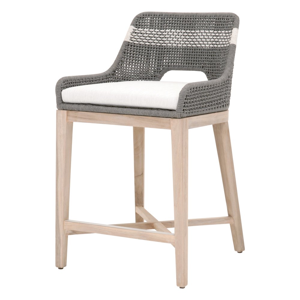 Woven - Outdoor  Transitional Tapestry Outdoor Counter Stool. Picture 2