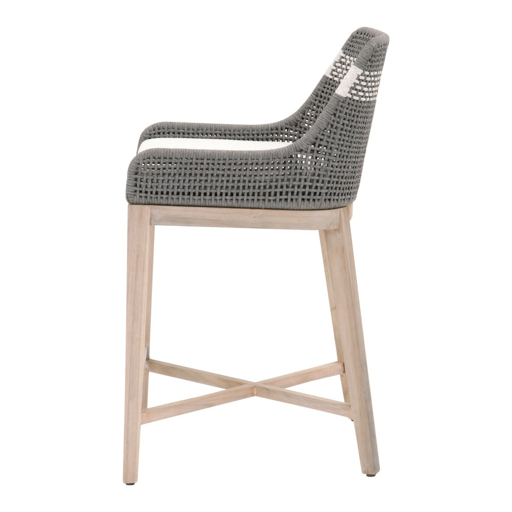 Woven - Outdoor  Transitional Tapestry Outdoor Counter Stool. Picture 3