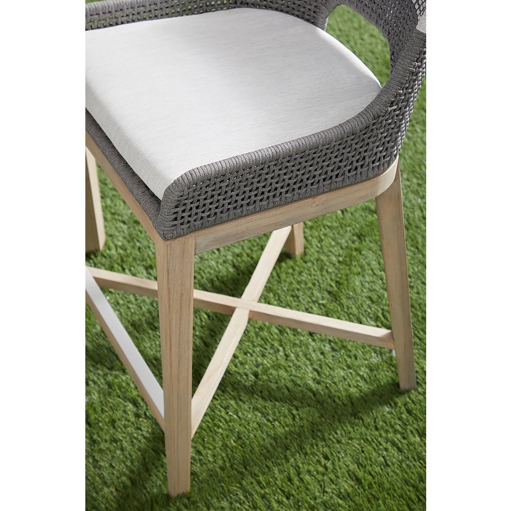 Woven - Outdoor  Transitional Tapestry Outdoor Counter Stool. Picture 8