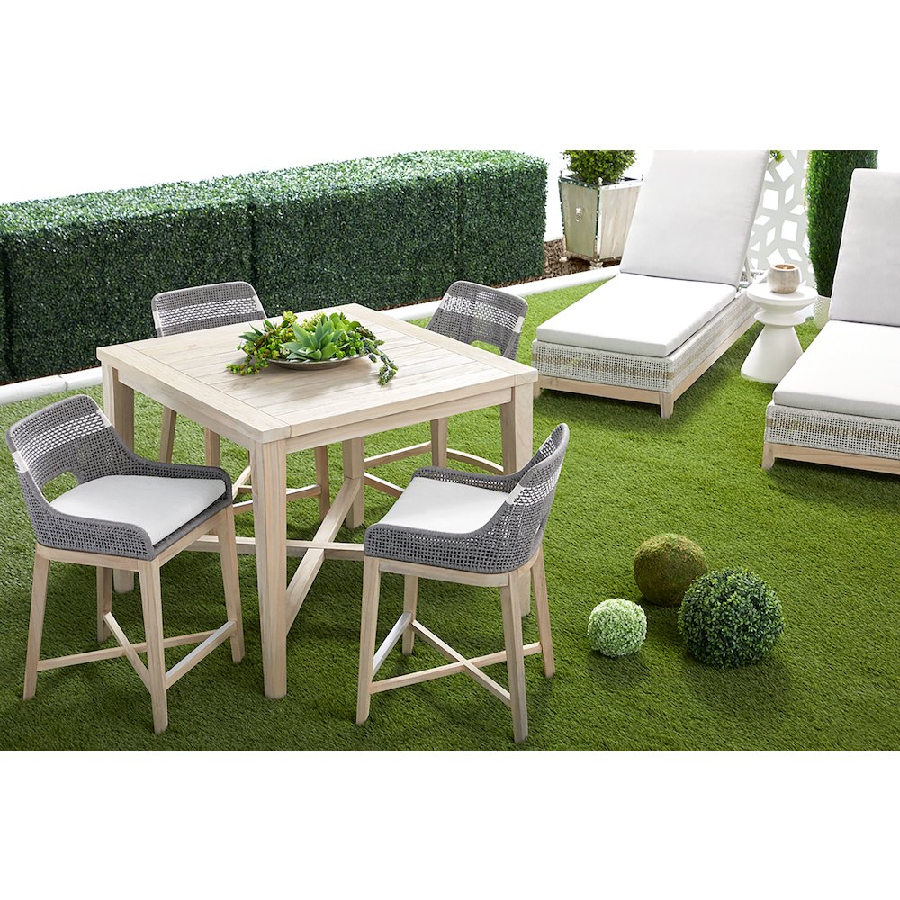 Woven - Outdoor  Transitional Tapestry Outdoor Counter Stool. Picture 10