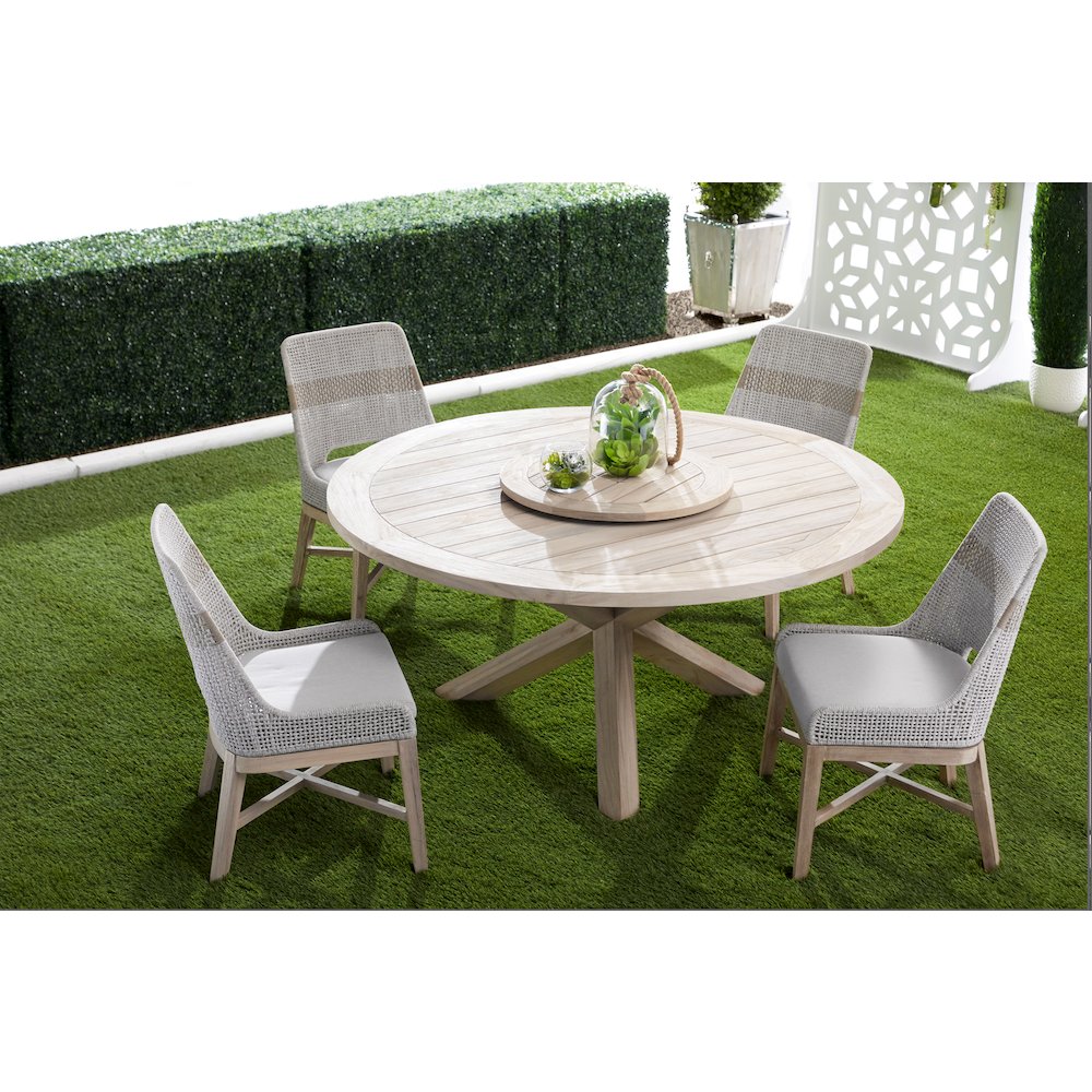 Woven - Outdoor  Transitional Tapestry Outdoor Dining Chair, Set of 2. Picture 13