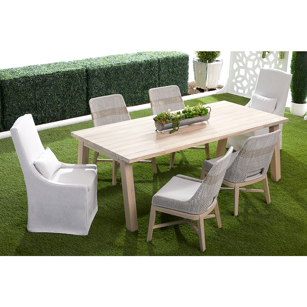 Woven - Outdoor  Transitional Tapestry Outdoor Dining Chair, Set of 2. Picture 14
