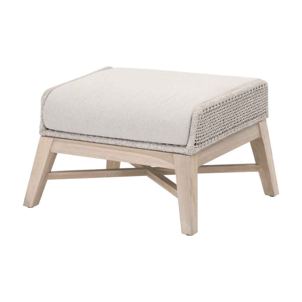 Woven - Outdoor  Transitional Tapestry Outdoor Footstool. Picture 2