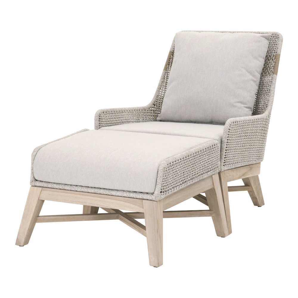Woven - Outdoor  Transitional Tapestry Outdoor Footstool. Picture 4