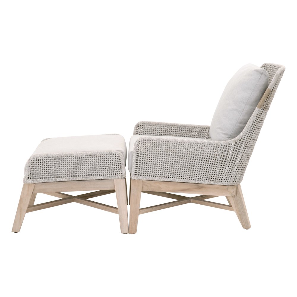 Woven - Outdoor  Transitional Tapestry Outdoor Footstool. Picture 5