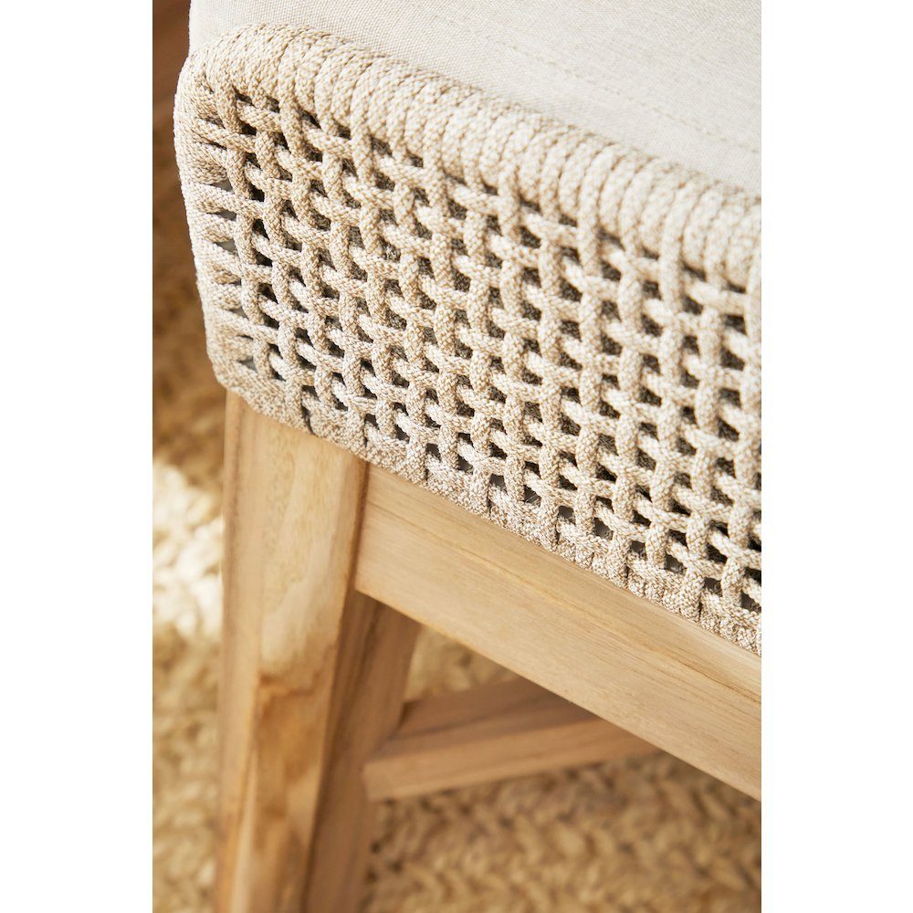 Woven - Outdoor  Transitional Tapestry Outdoor Footstool. Picture 7