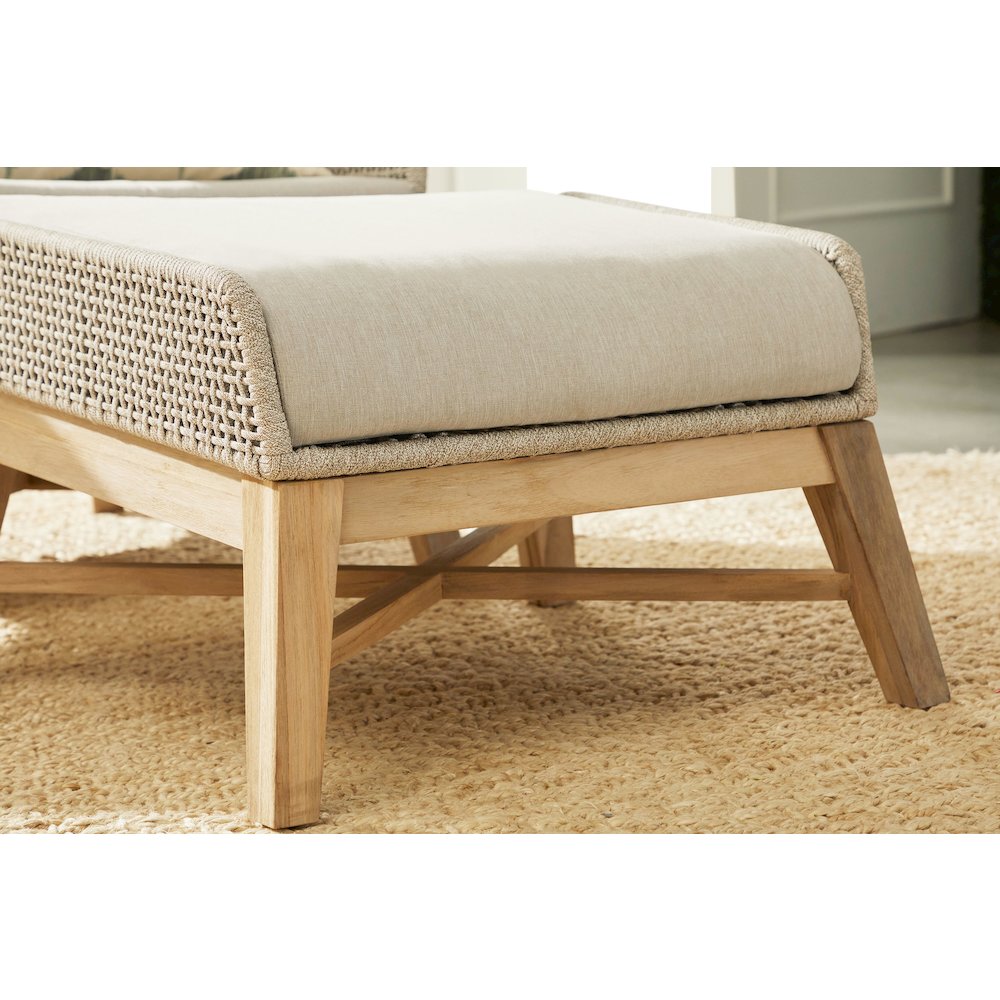 Woven - Outdoor  Transitional Tapestry Outdoor Footstool. Picture 10