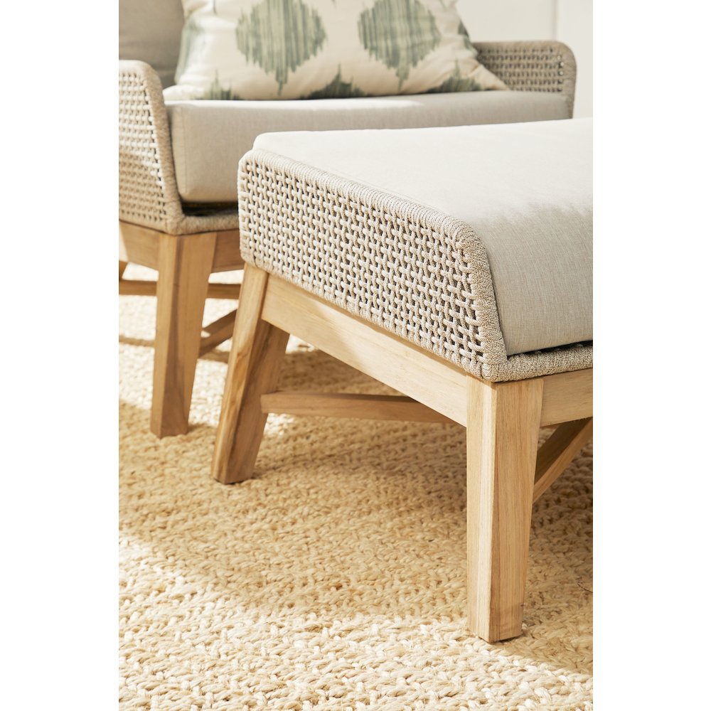 Woven - Outdoor  Transitional Tapestry Outdoor Footstool. Picture 11